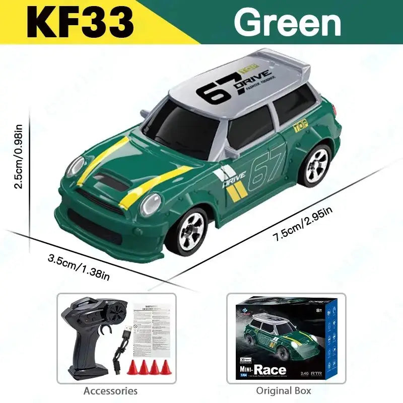 KF20 One Sixty Fourth Scale High Speed Drift RC Car 4WD With 2 Ghz Remote Control For Desktop Racing GTR Model Toy Gift