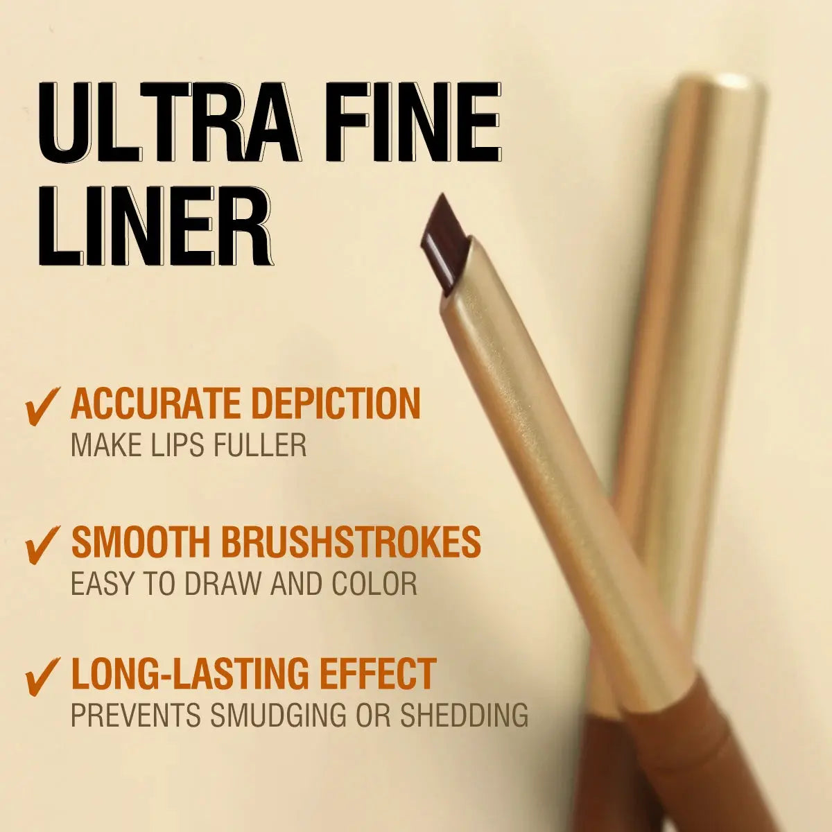 LuxLiner Matte Lip Liner Pencil Six Nude And Brown Shades Bevel Design For Precise Contour And Long Lasting Color
