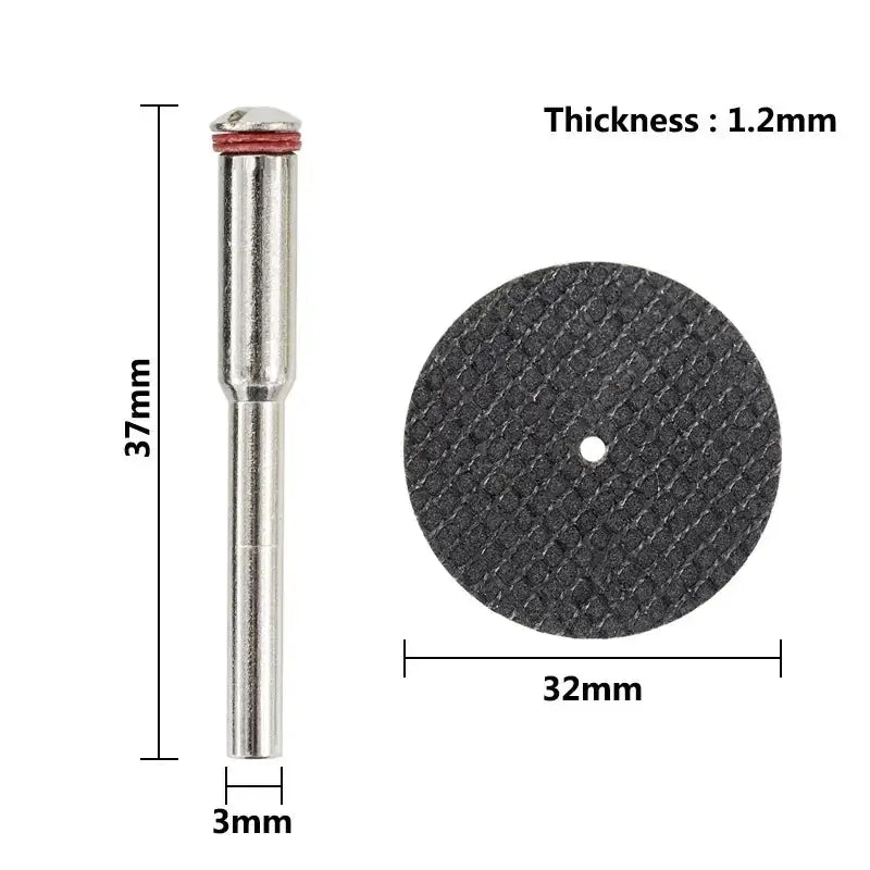 32mm Abrasive Cutting Discs with Mandrels for Dremel Rotary Tool Metal Cutting Set 11 21 54 Pieces