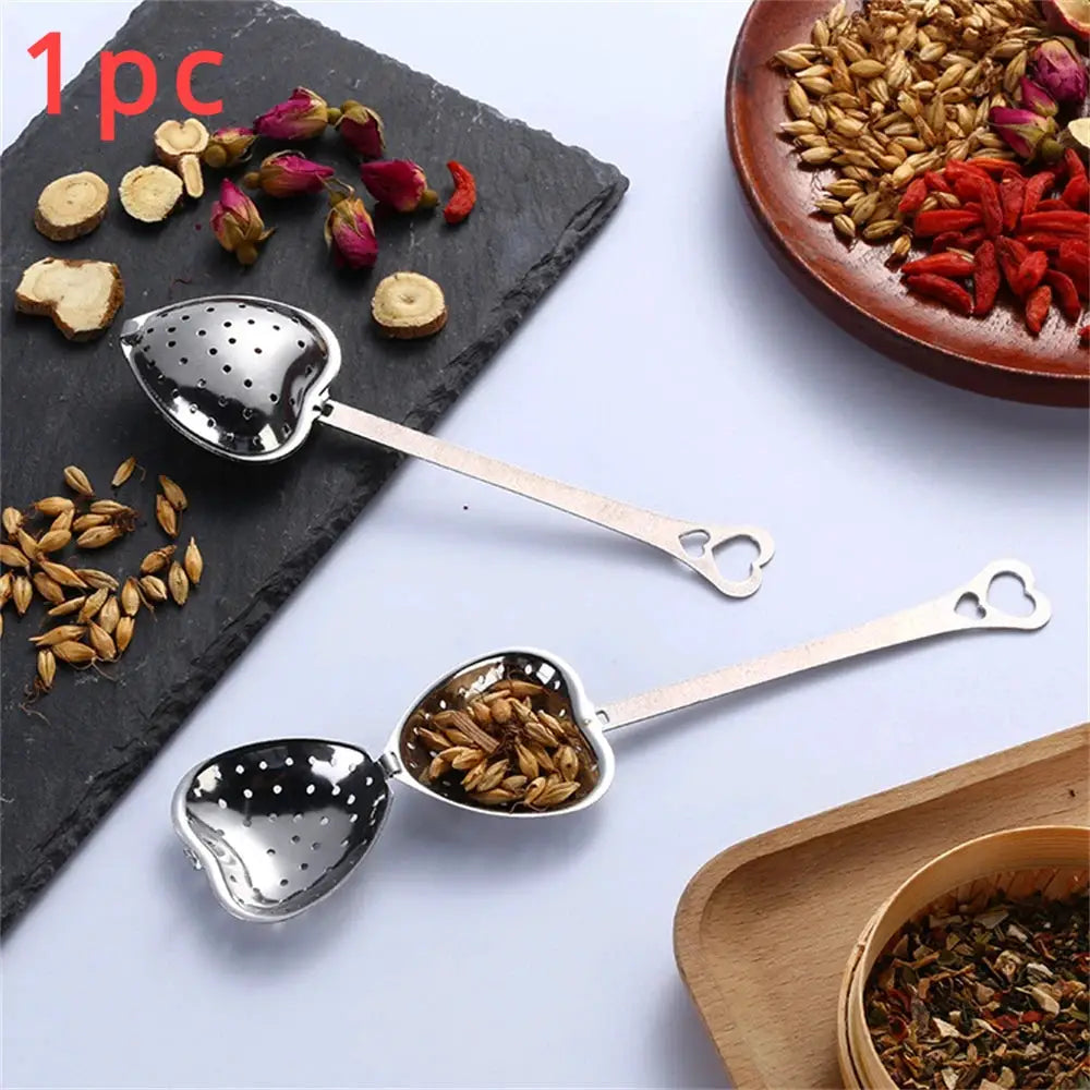 Heart Shaped Tea Strainer Fine Mesh Stainless Steel Tea Infuser For Loose Leaf Tea Makers Kitchen Accessories