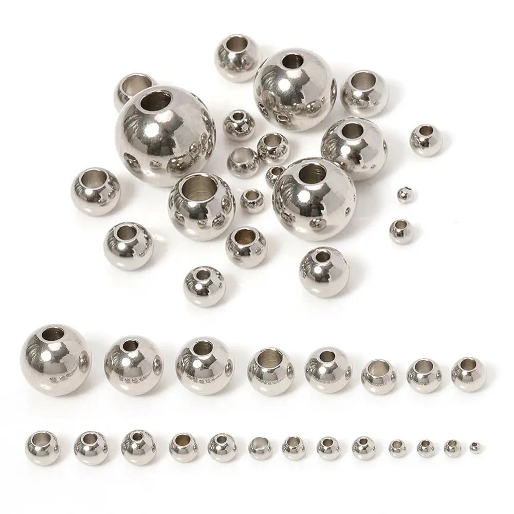 100 Pcs Gold Color Stainless Steel Spacer Beads for DIY Bracelets and Necklaces Jewelry
