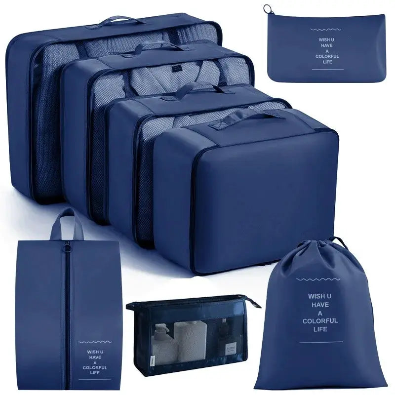 EcoVoyage Travel Storage Bag Set 7 8 9 Piece Eco Friendly Compression Packing Cubes For Clothes Shoes Toiletries