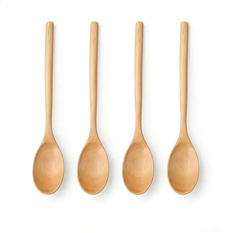Two Piece Wooden Spoon Tableware Set Natural Phoebe Wood Kitchen Utensils For Cooking And Serving Soup Tea Dessert