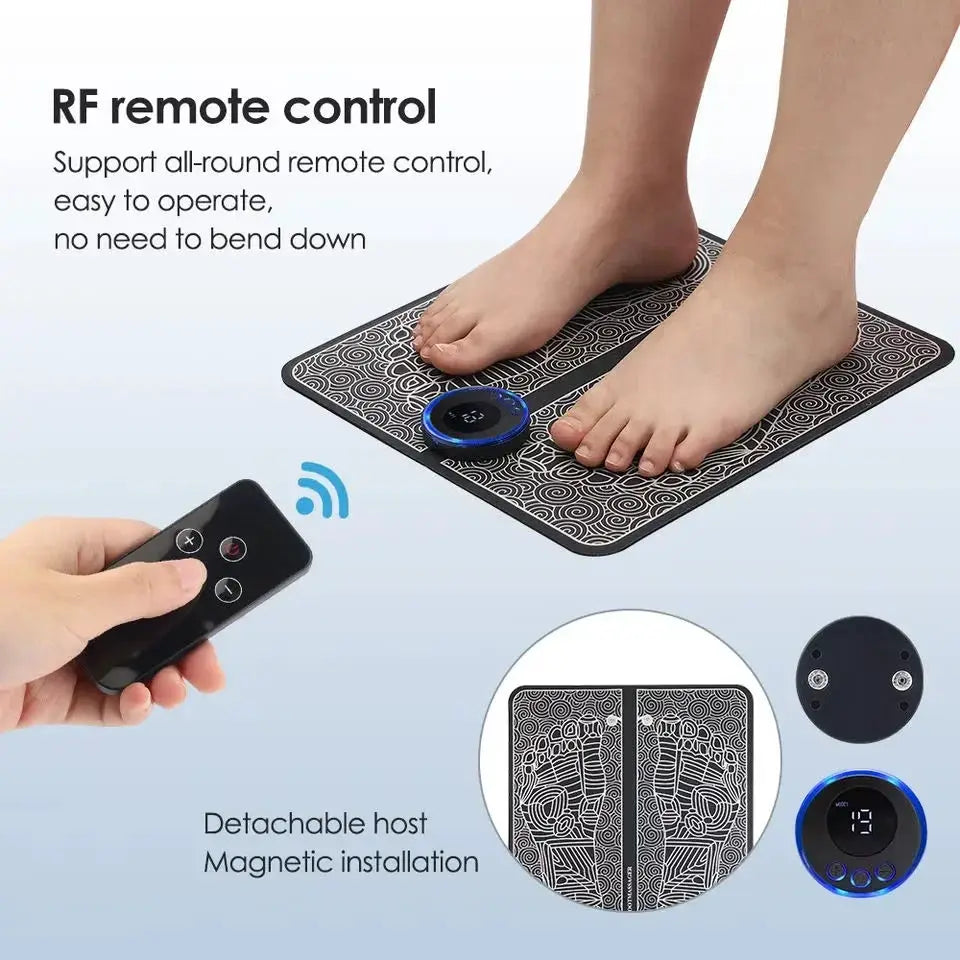 Electric Foot Massager Pad With EMS Therapy Portable Foldable Design For Feet Ankles Calves And Relaxation