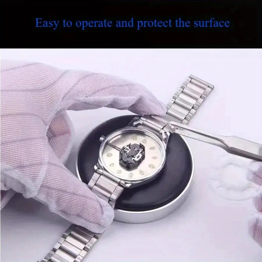 Watch cleaning kit, 8-piece stainless steel set with dust blower and repair tools