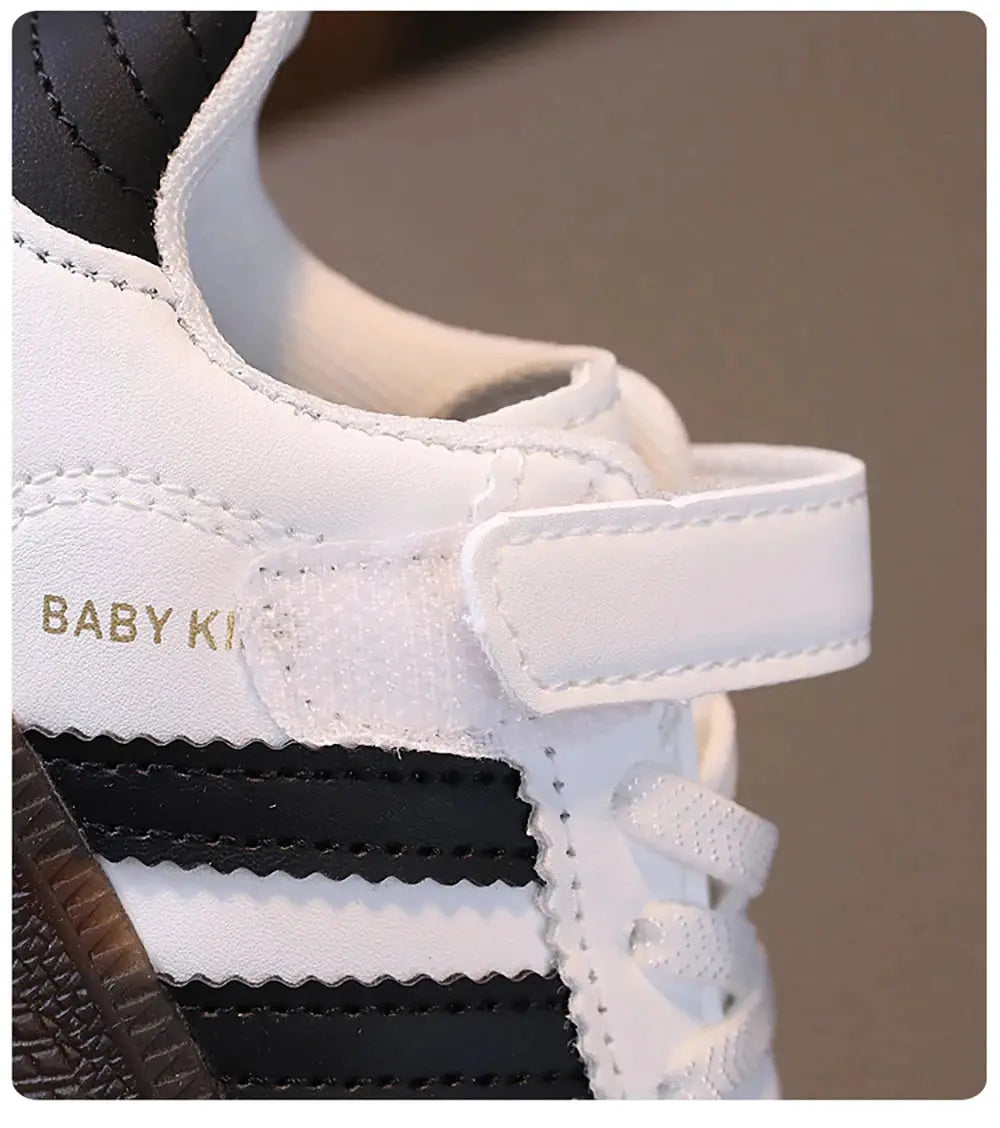 Fashion Sport Shoes For Children PU Leather Ergonomic Kids Sneakers Soft Soles Lightweight Boys Girls Tennis Shoes
