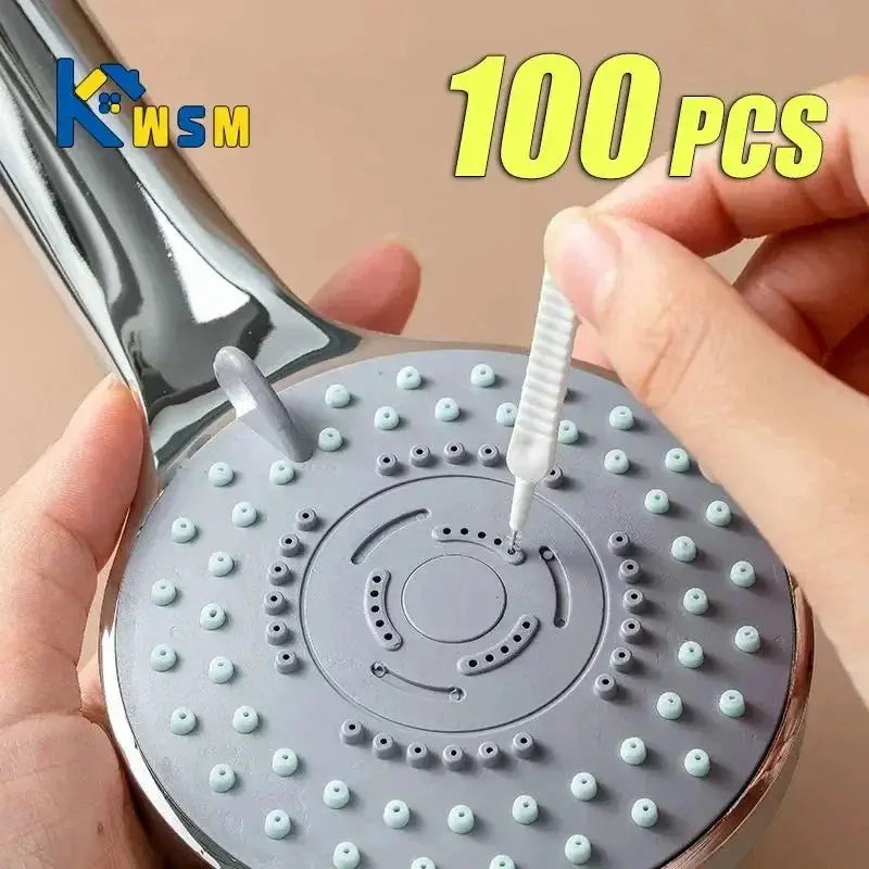 Shower nozzle cleaning brush set with micro nylon bristles, 100 pcs, Simples Market