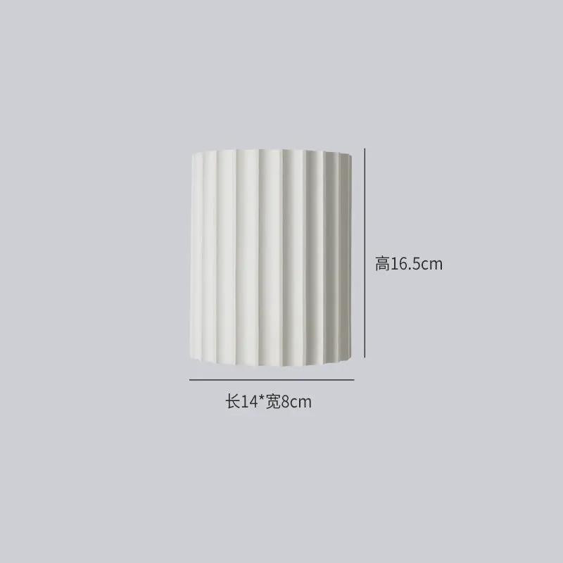 Nordic Modern Resin Wall Lamp by Simples Market, white ribbed cylindrical wall light for bedroom and living room.