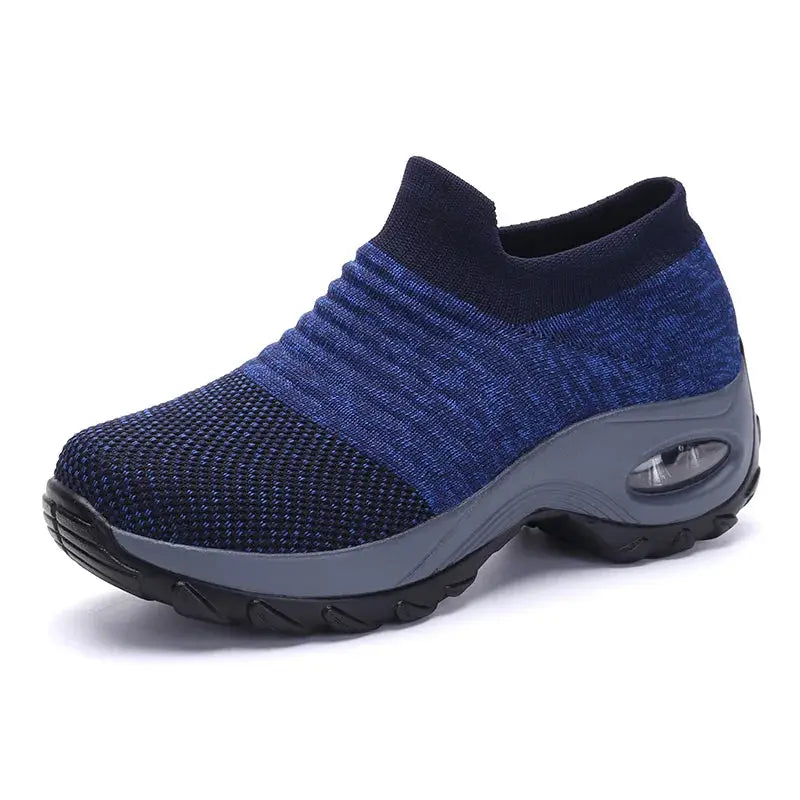 StrideEase Womens Walking Trainers Fly Weave Sock Sneakers Breathable Air Mesh Uppers Slip On Comfort