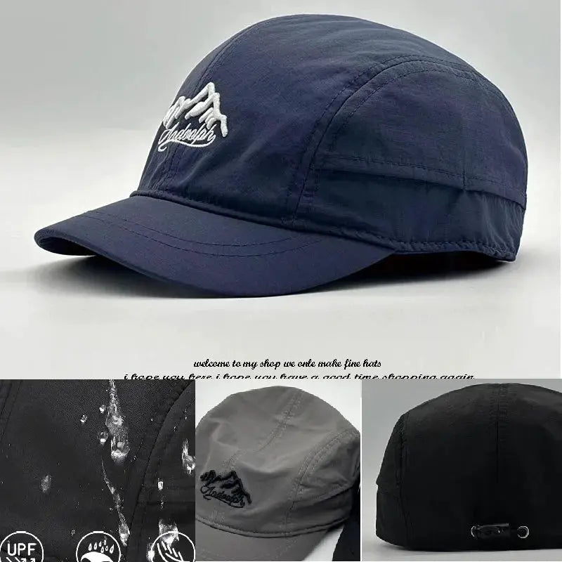 Big Head Hat Back Closed 5cm Short Brim Baseball Cap For Men Mesh Fitted Stretchy Full Closed Caps 56-60cm 61-65cm