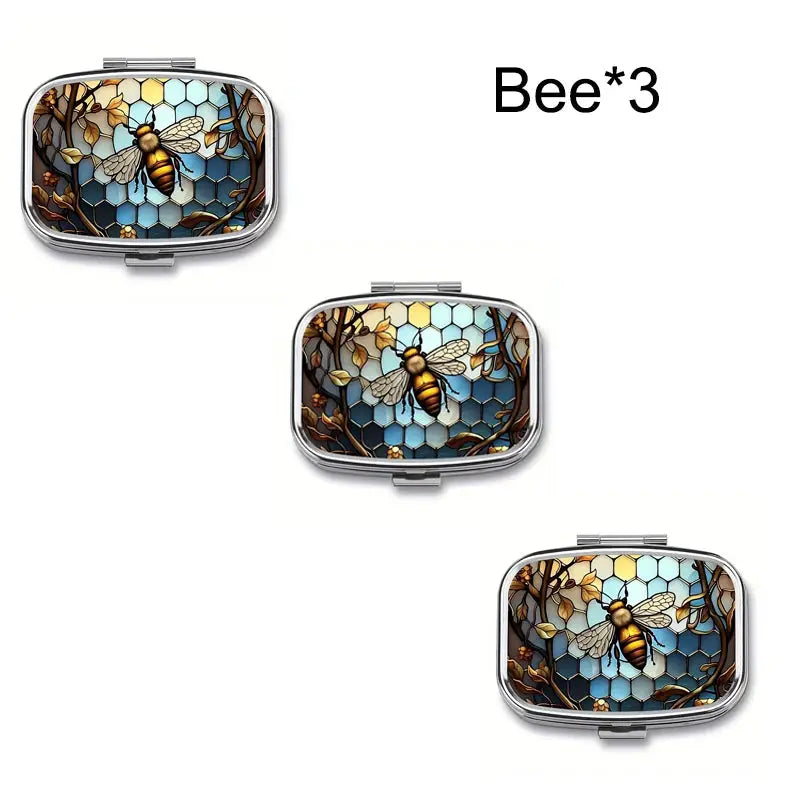 Colorful Travel Pill Box Jewelry Organizer Metal Case Compact Portable Medicine Box For Small Items