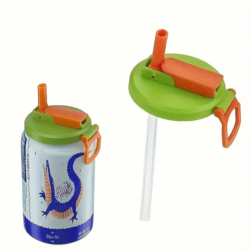 Reusable Soft Drink Can Lid For Beverages And Juices With Straw Eco Friendly Spill Proof Cap