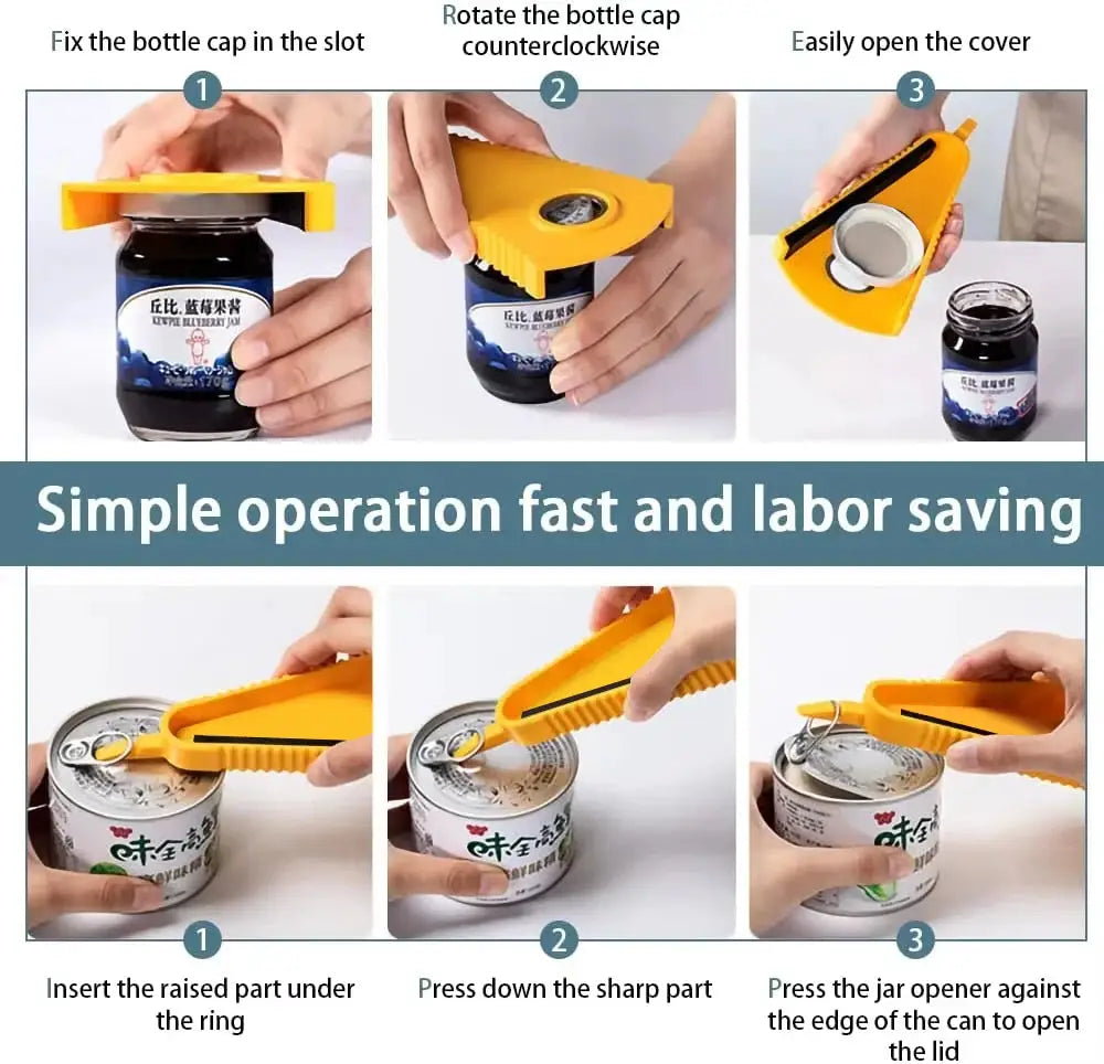 Multifunctional Can Opener Bottle Jar Opener Stainless Steel Tool