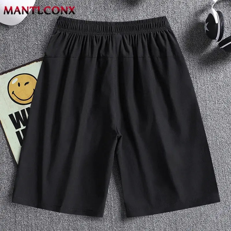Men's black quick-dry jogging shorts, 3XL, lightweight breathable beach running shorts