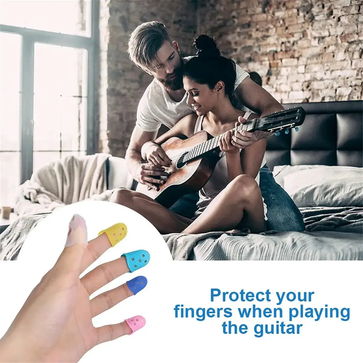 Guitar Fingertip Protectors Silicone Finger Guards Set 10 Pieces In 5 Sizes For Pain Free Practice And Performance