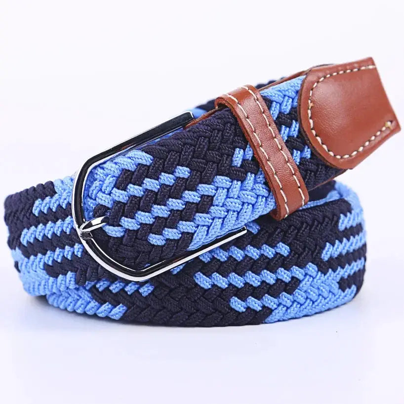 UrbanFlex Unisex Knitted Pin Buckle Belt Elastic Braided Canvas Stretch For Comfortable Jeans Wear