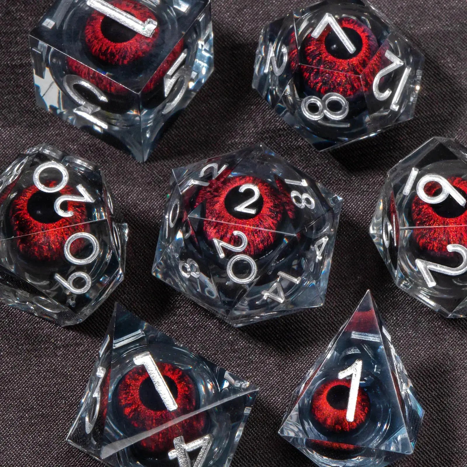 Liquid Core DND Dice Set With Sharp Edge Resin Dice For Dungeons And Dragons RPG D20 D12 D10 D8 D6 D4