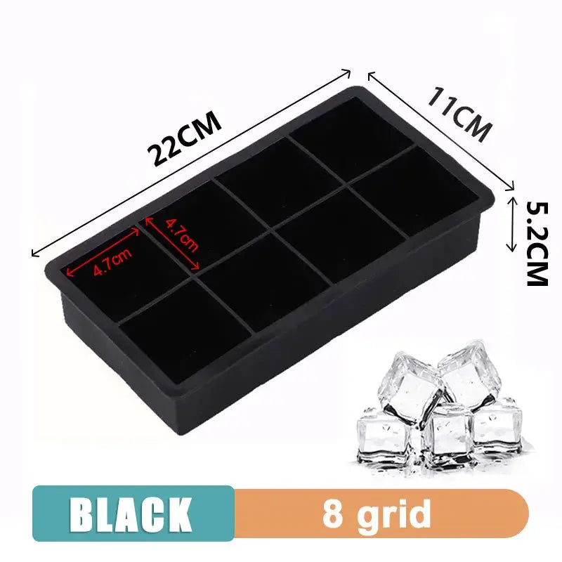 4 6 8 15 Grid Silicone Ice Tray Mold Large Food Grade Ice Cube Tray Square DIY Ice Maker