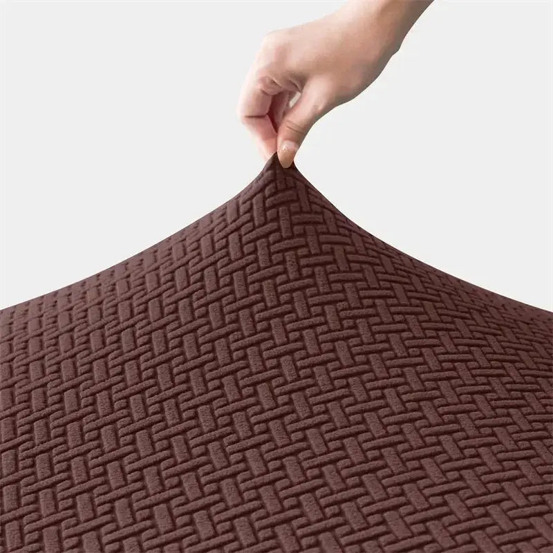 Simples Market 2-pc polar fleece RV dinette cushion covers in brown with a textured weave