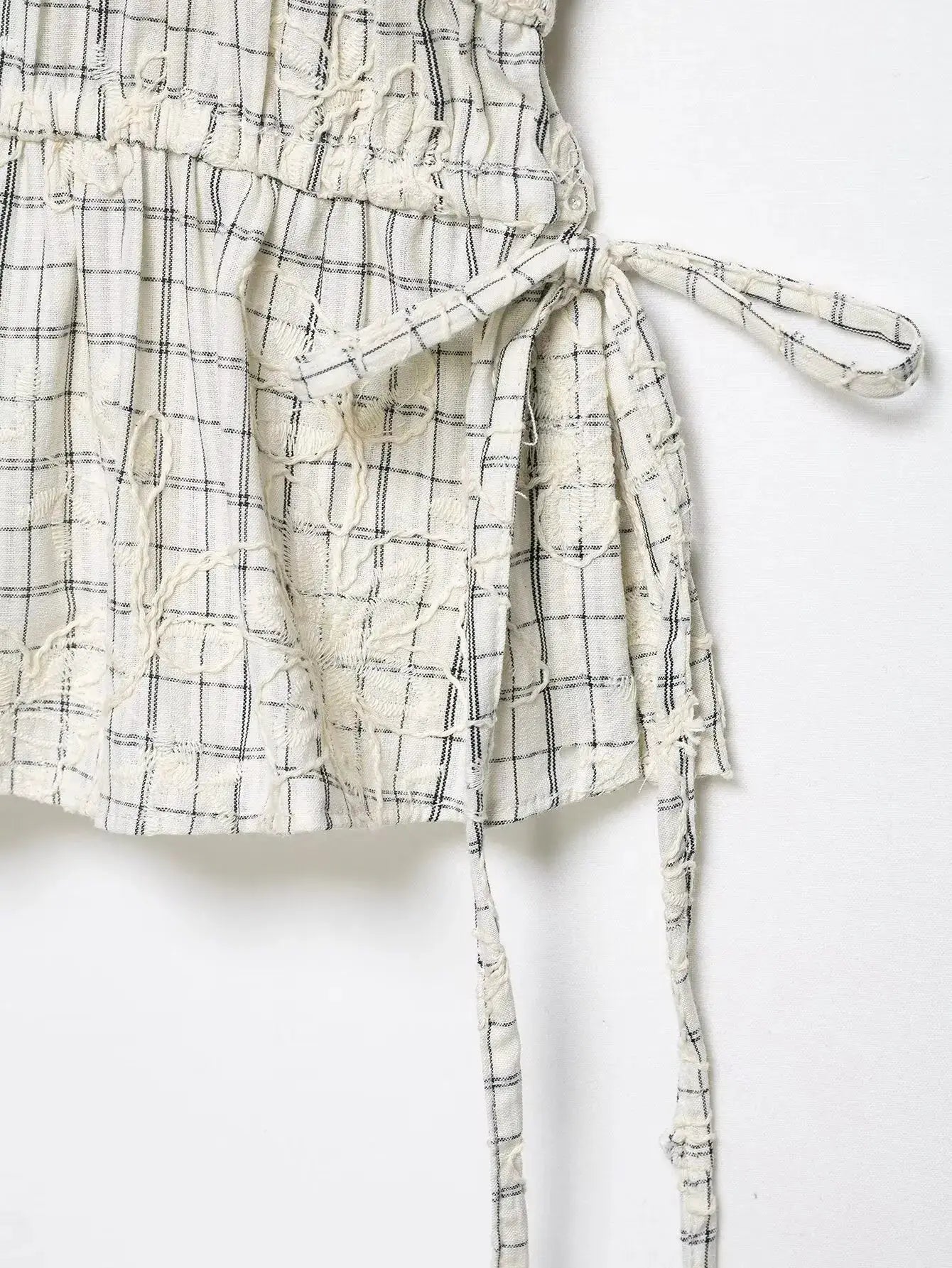 TFAFXY 2026 Summer Bow Plaid Embroidered Blouse And Midi Skirt Set Y2K