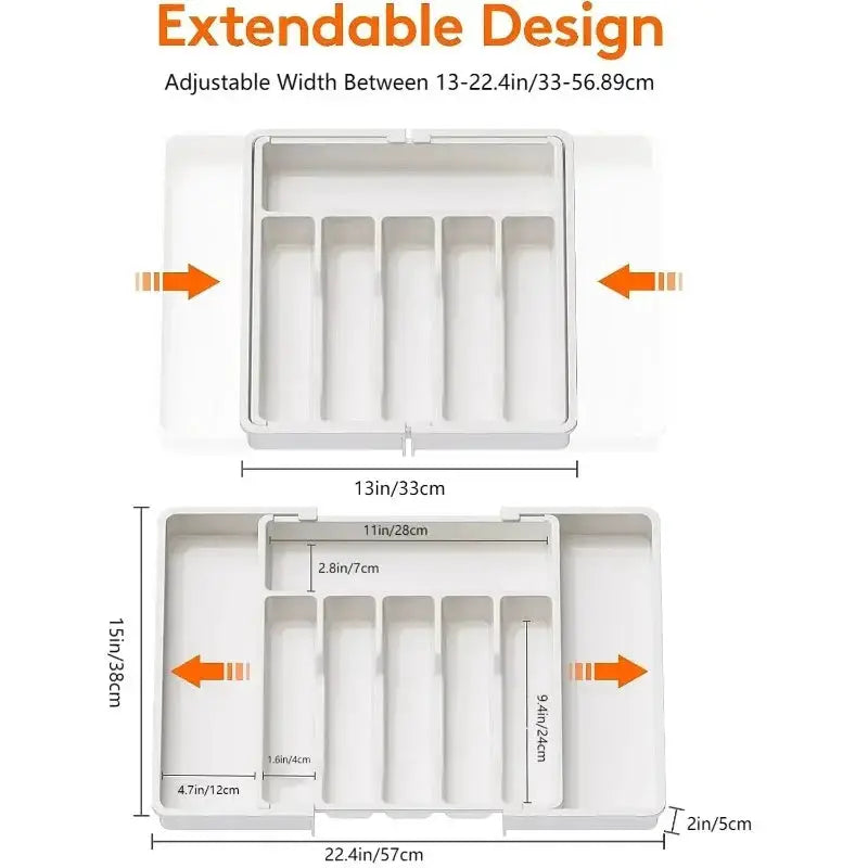 Upgradation Adjustable Flatware And Tableware Organizer Plastic Multifunction Drawer Organizer For Kitchen Utensils