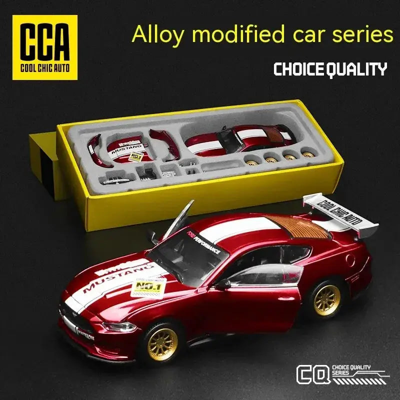 CCA DIY Customizable One to Forty Three Scale Ford Mustang Alloy Car Model Kit for Hobbyists and Enthusiasts
