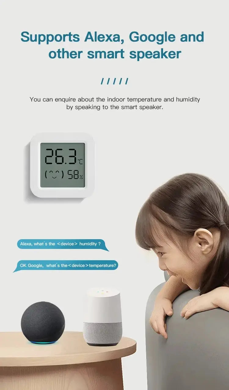 Simples Market Zigbee Temperature Humidity Sensor with LCD display; compatible with Tuya, Alexa and Google Home