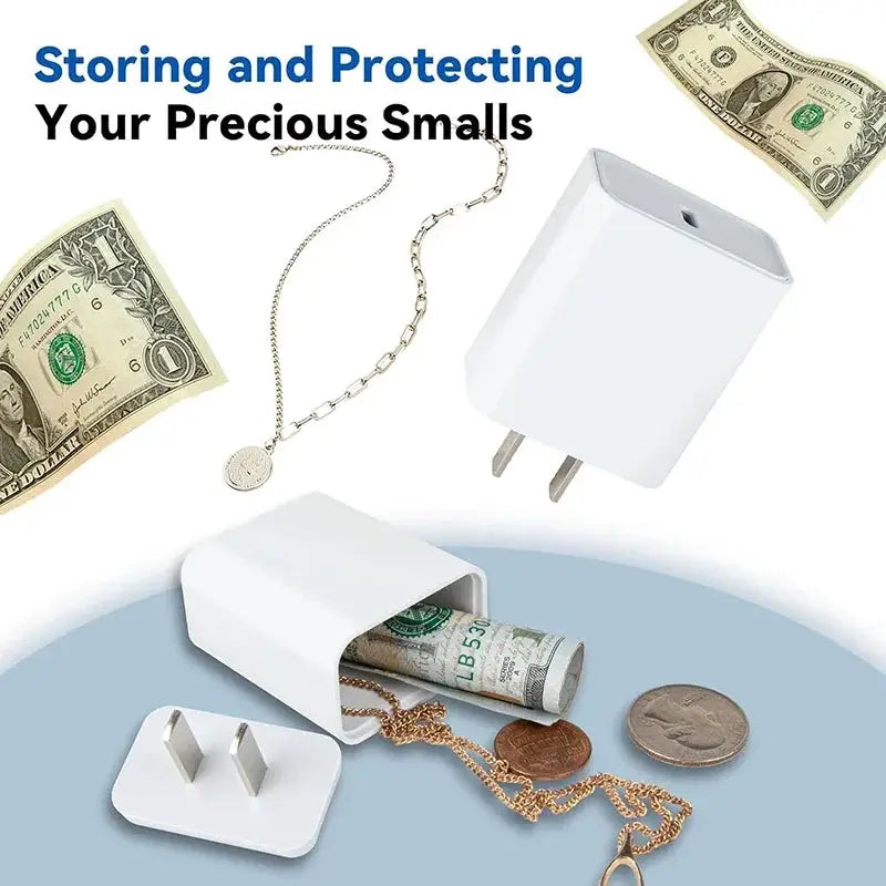 Fake Charger Secret Storage Container With Hidden Compartment Stash Can Safe for Home Use and Concealment