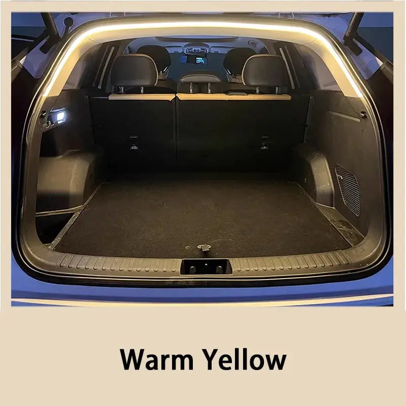 Car tailgate lighting LED strip, warm yellow ambient light, wireless auto-sensing, Simples Market