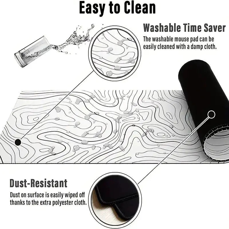 Large Extended Gaming Mouse Pad With Stitched Edges And Non Slip Rubber Base For Desk