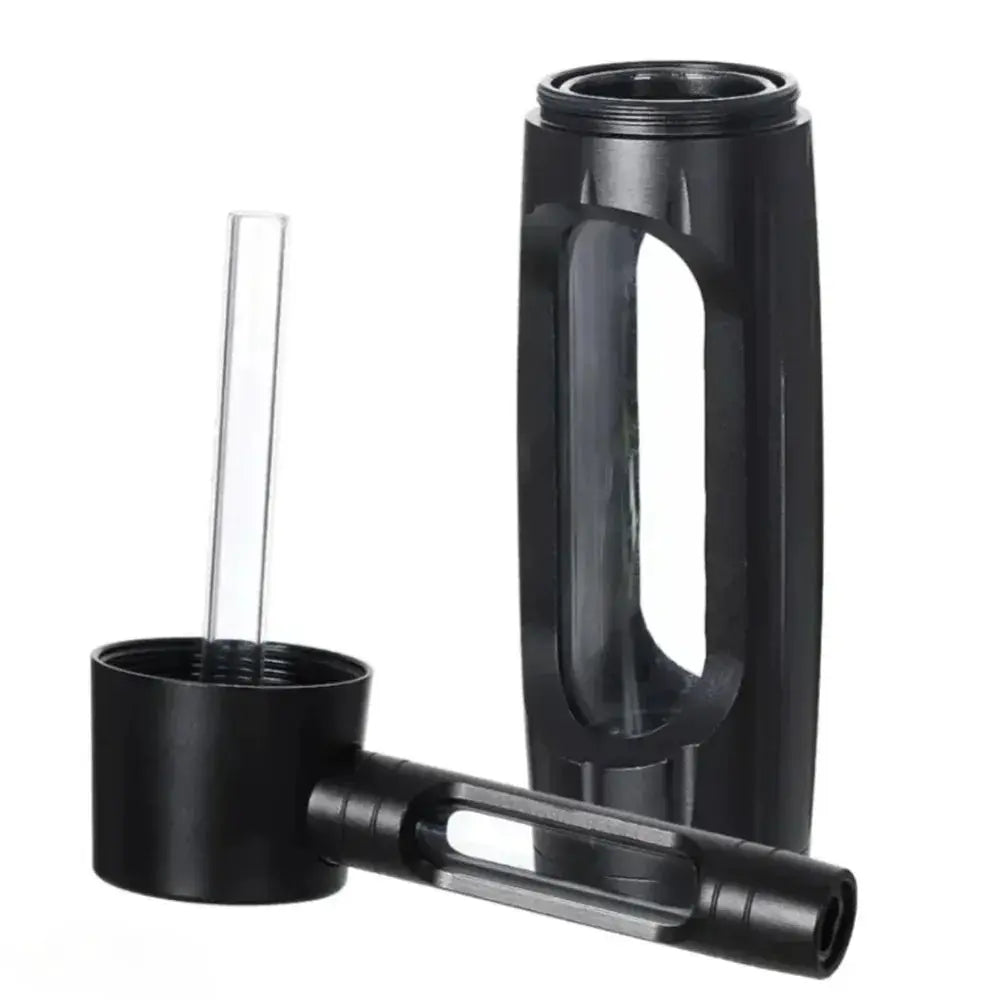 ZenSmoke Handheld Portable Smoking Pipe Hookah Set With Dry Burning Glass Tobacco Bowl And Cigarette Filters