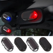 2-pack solar powered car warning lights, blue and red flashing LEDs, wireless anti-theft signal lamps by Simples Market