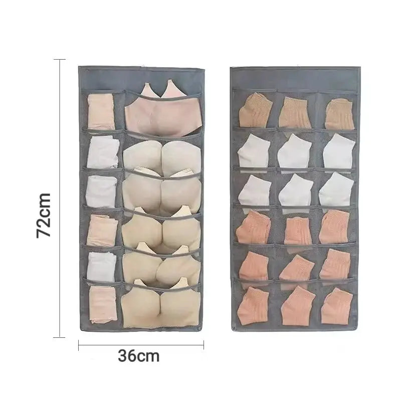 Double Sides Underwear Storage Hanging Bag Foldable Organizer For Dormitory Home Wardrobe Bras Socks