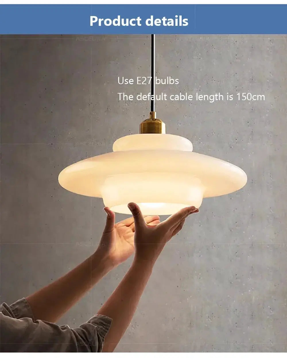 Nordic glass pendant lamp by Simples Market; frosted white layered shade, E27