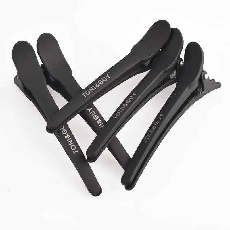 ProHair Salon Alligator Clips 12 Pack Durable Black Plastic Hair Sectioning Clips for Braiding and Styling