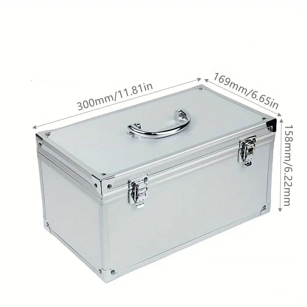 AluGuard Aluminum Storage Case Portable Organizer With Secure Metal Lock And Moisture Proof Seal