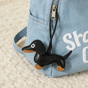 Cute Dachshund Leather Design Keychain Dog Charm For Bag And Car Ornament Perfect Gift For Women Friends And Couples