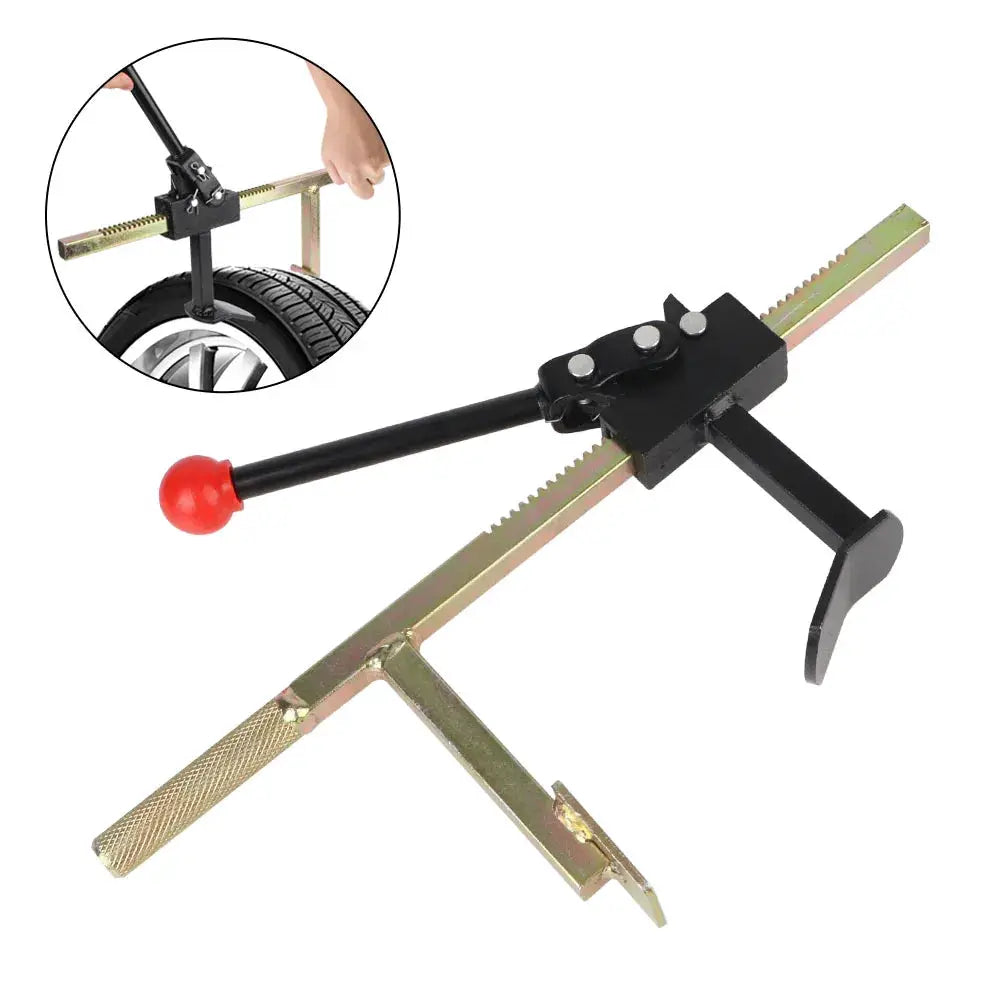 Simples Market steel manual tire changer bead breaker tool with adjustable jaws and red knob handle