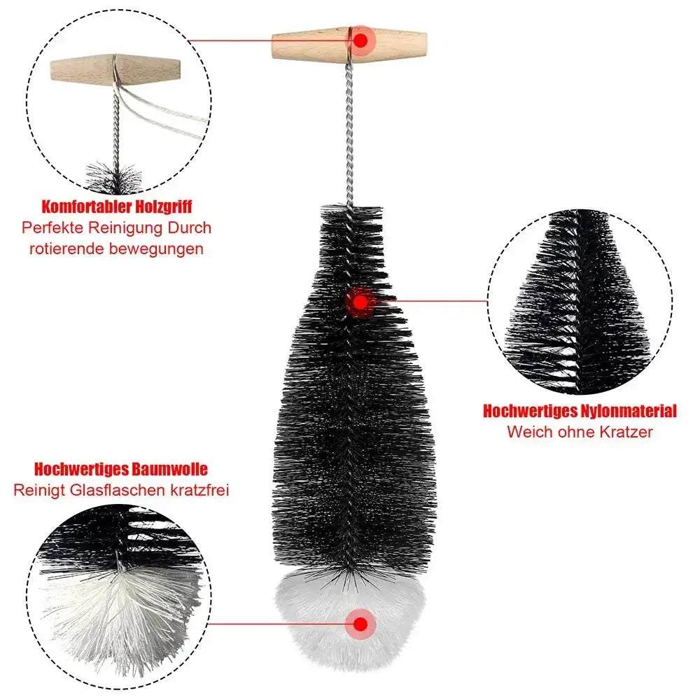Simples Market SodaStream bottle brush with beechwood handle and nylon bristles for glassware cleaning