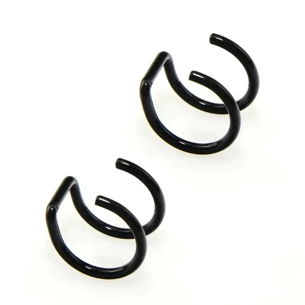 2Pcs 316L Stainless Steel Fake Ear Piercing Jewelry Clip On Ear Cuffs Non Piercing Lip Ring Labret Rings For Women
