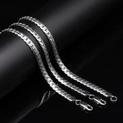 Adjustable 20 To 60cm 5mm Silver Color Necklace Chain Unisex Luxury Brand Design For Women Men Fashion Jewelry Wedding