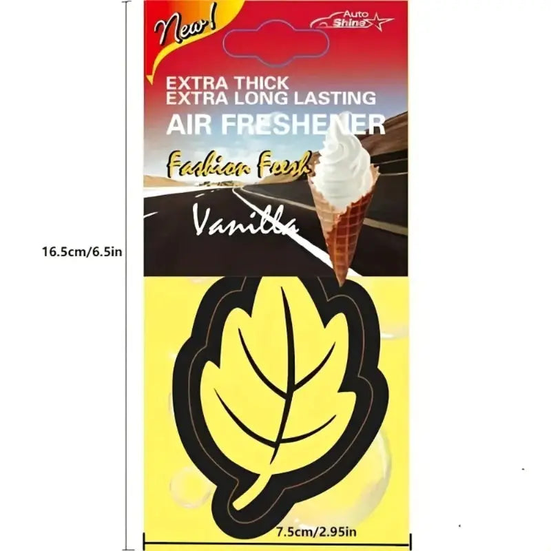 Leaf Shape Car Air Freshener Natural Scented Tea Paper Hanging Vanilla Perfume Fragrance For Auto Interior