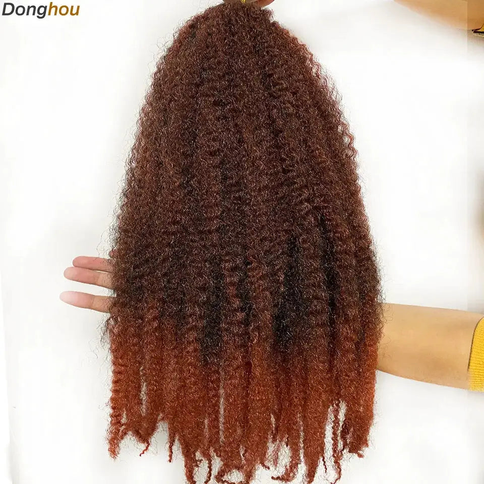 Marley hair 18in synthetic braiding hair, ombre black to brown to blonde, Afro kinky curls