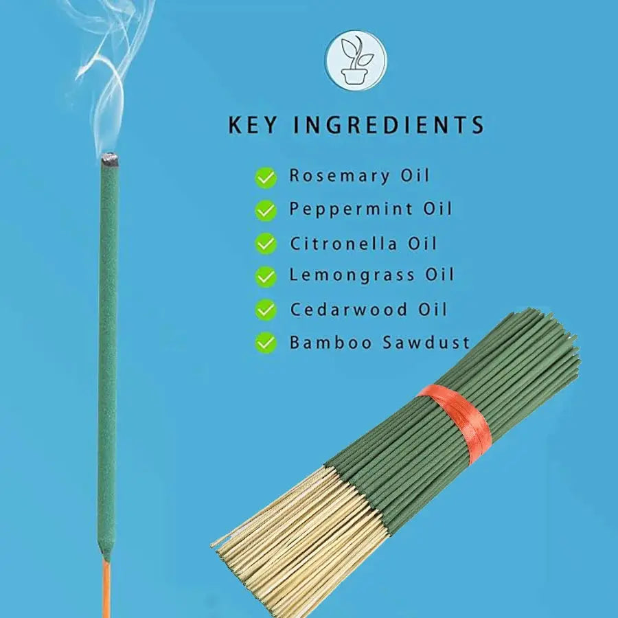 Natural Citronella Incense Sticks Pack 20 56 101 400 Lemongrass Fragrance Bamboo Wood Chips For Outdoor Camping
