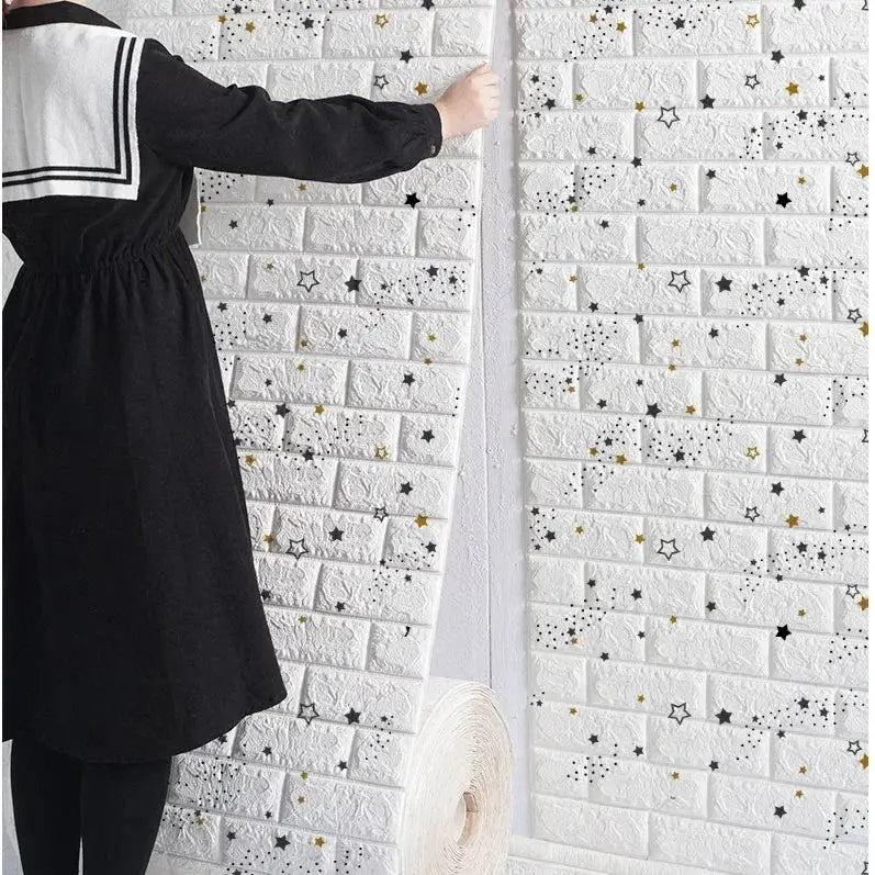 NovaHome 3D Foam Brick Wallpaper Roll Waterproof Self Adhesive Wall Decor For Living Room And Kitchen