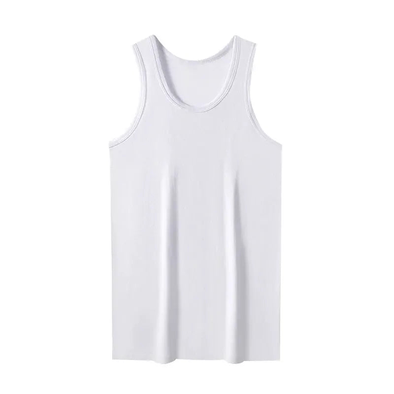 Mens Youth Cotton Vest Wide Shouldered Breathable Sweat Absorbent Sports Top For Basketball Football Fitness Slim Joker