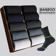 Men Bamboo Fiber Crew Socks 5 Pairs Breathable Moisture Wicking Casual Dress Socks For Spring Summer Autumn