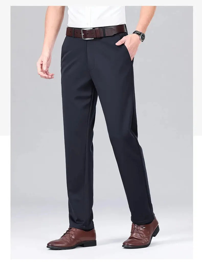 Men's stretch casual dress pants, navy, Simples Market