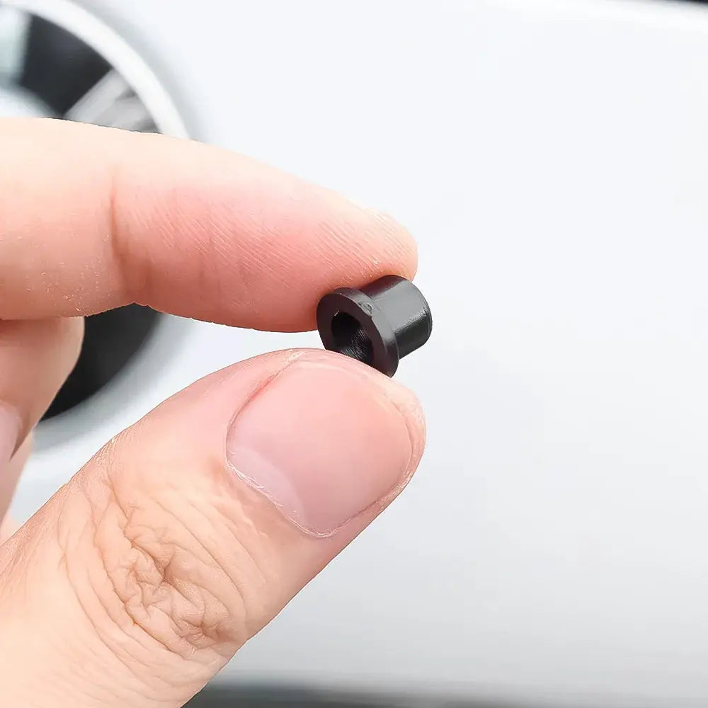 Black plastic grommet holder clip for BMW hood emblem