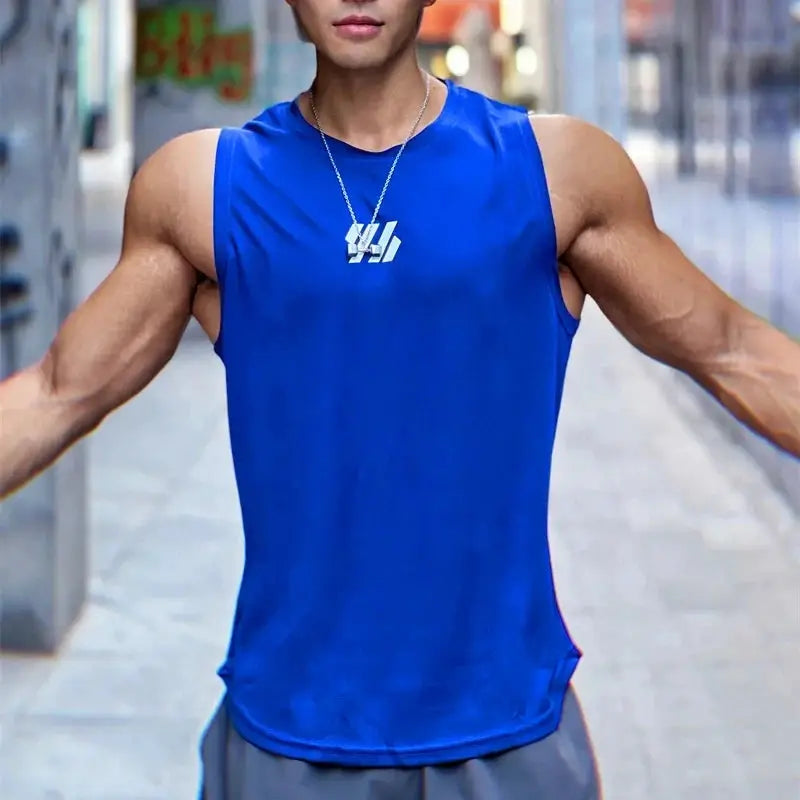 Summer Mesh Gym Vest For Men Sleeveless Tank Top High Quality Fitness Sports Shirt